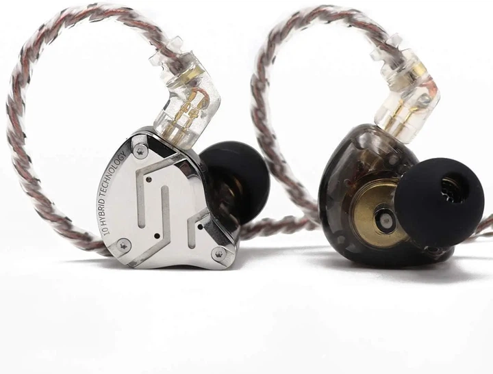 Навушники KZ ZS10 Pro Black (Hi-Res, 1DD+4BA, з мікрофоном) – Гібридні аудіофільські 10-ти драйверні навушники для Hi-Fi звучання - зображення 3