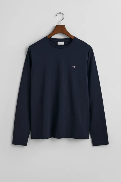 Чоловічий темно-синій лонгслів REG SHIELD LS T-SHIRT Gant L 2004049 - зображення 5