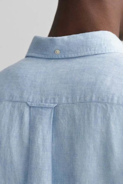 Чоловіча блакитна лляна сорочка REG LINEN SS Gant S 3240103 - изображение 5