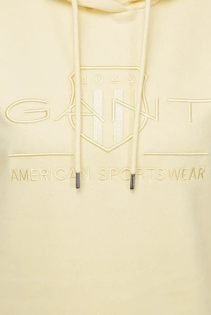 Жіноче жовте худі REG TONAL SHIELD Gant XS 4203648 - Фото 3 Жіноче жовте худі REG TONAL SHIELD Gant XS 4203648 - зображення 3