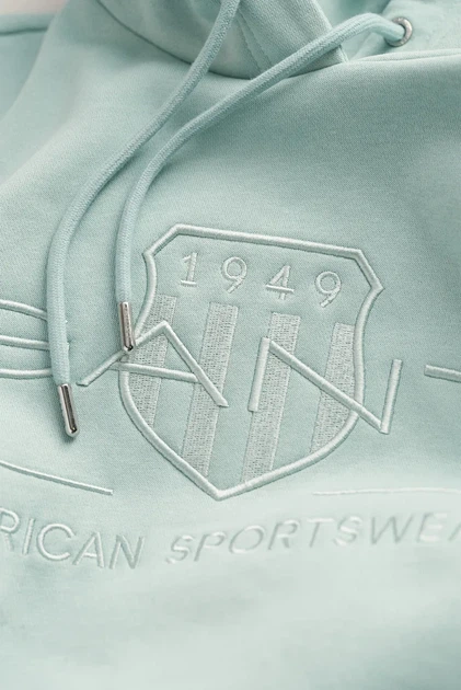 Жіноче блакитне худі REG TONAL SHIELD Gant XS 4203648 - зображення 2