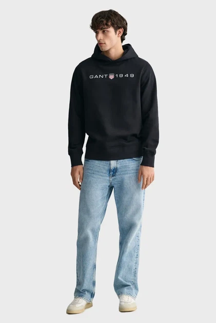 Чоловіче чорне худі PRINTED GRAPHIC HOODIE Gant XXL 2003244 - изображение 2