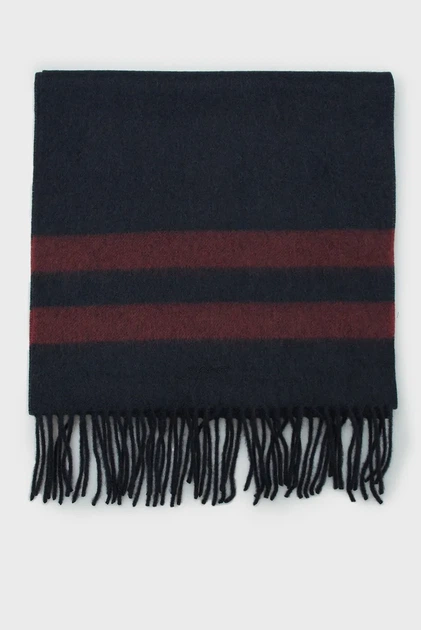 Чоловічий темно-синій шарф MERINO WOOL STRIPED WOVEN SCARF Gant OS 9920228 - зображення 2
