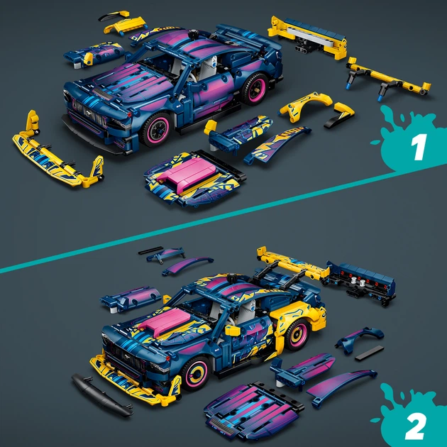 Zestaw klocków LEGO Technic Warsztat tuningowy: samochód Ford Mustang GT 973 elementy (42236) - obraz 3