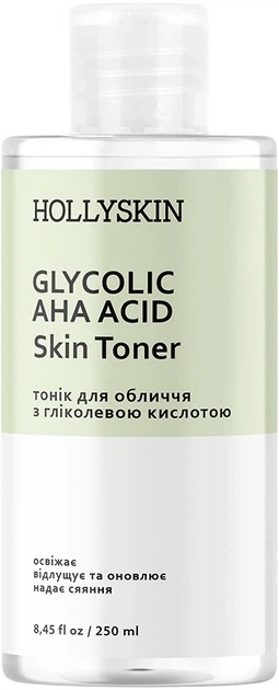 Тонік для обличчя Hollyskin Glycolic AHA Acid Skin Toner 250 мл - Фото 1 Тонік для обличчя Hollyskin Glycolic AHA Acid Skin Toner 250 мл - зображення 1