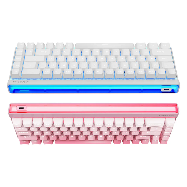 Ігрова магнітна клавіатура MCHOSE ACE 68 Air / Дротове підключення / Kailh Magnetic God Switch / Pink - зображення 8