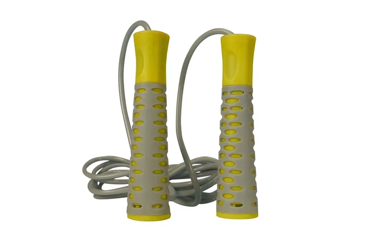 Скакалка Active Point ПВХ 2,75 м Серо-желтая - изображение 2