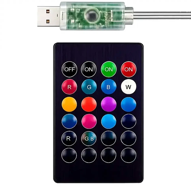 Умная RGB гирлянда 3м с Bluetooth и USB питанием для новогодней елки с пультом дистанционного управления - Фото 4 Умная RGB гирлянда 3м с Bluetooth и USB питанием для новогодней елки с пультом дистанционного управления - изображение 4