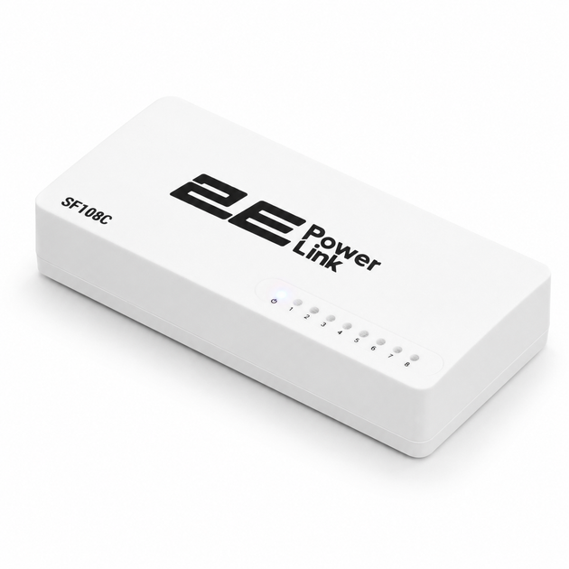 Коммутатор сетевой 2E PowerLink SF108C белый 8xFE 10/100 Мбит/с настольный (884032м) - Фото 3 Коммутатор сетевой 2E PowerLink SF108C белый 8xFE 10/100 Мбит/с настольный (884032м) - изображение 3