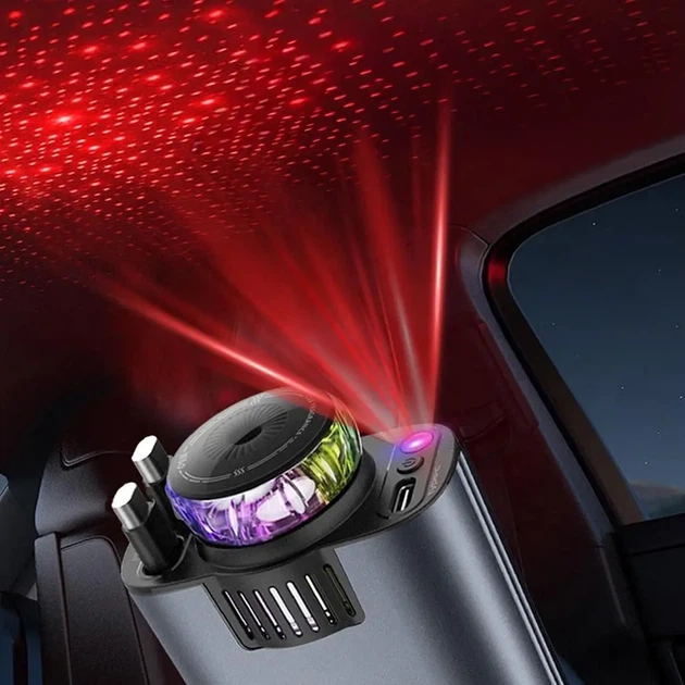 Автомобільний зарядний пристрій C7 (D1) Aroma Charger 5 в 1, 45W, з ароматизатором, RGB-підсвіткою та висувними кабелями Black - Фото 5 Автомобільний зарядний пристрій C7 (D1) Aroma Charger 5 в 1, 45W, з ароматизатором, RGB-підсвіткою та висувними кабелями Black - зображення 5