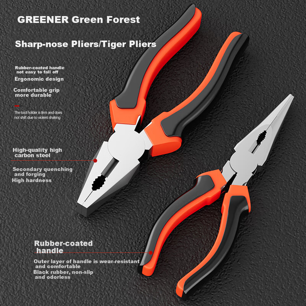 Набор инструментов для дома GREENER, руководство по эксплуатации, набор инструментов для электрика, плотника, специалиста по ремонту телекоммуникаций, полный набор инструментов. - изображение 10
