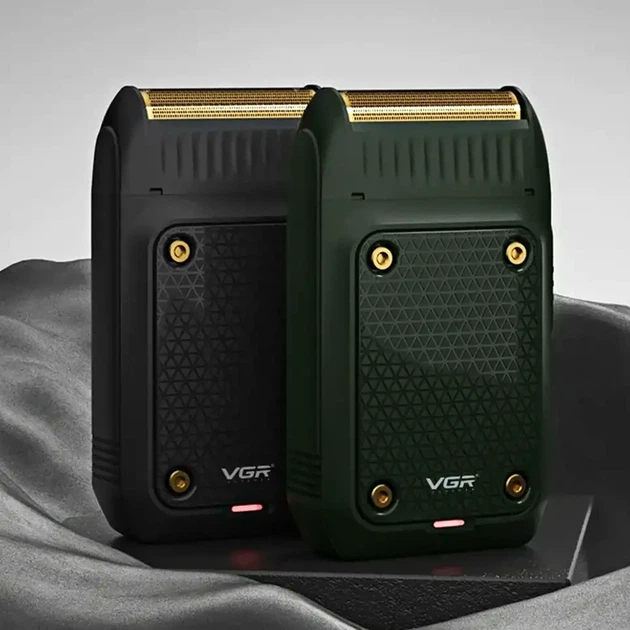 Электробритва сеточная VGR V-353 2 головки USB 5V 100г 7x4x10 см зеленая для бритья и тримминга - изображение 2