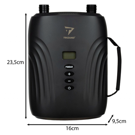 Электронасос 110 Вт для SUP-доски с ЖК-дисплеем 20 PSI черный Trizand 25262 с 6 насадками и шлангом - изображение 4