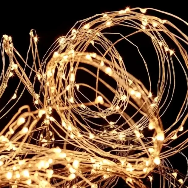 Светодиодная гирлянда Конский хвост 200 LED 2 метра USB тёплый свет 20 нитей для декора интерьера - Фото 7 Светодиодная гирлянда Конский хвост 200 LED 2 метра USB тёплый свет 20 нитей для декора интерьера - изображение 7