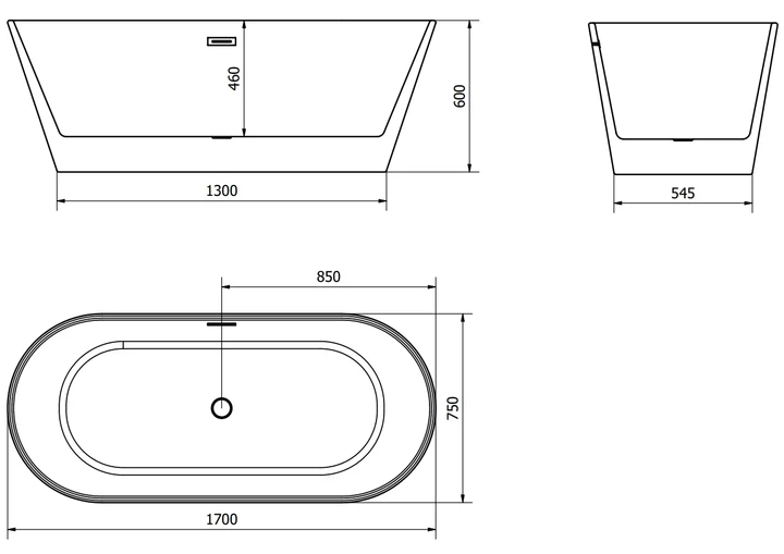 Отдельностоящая ванна Mexen Flavia 170 x 80 см черная - изображение 6