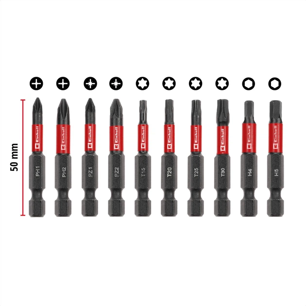 Zestaw bitów Einhell Pocket Cassette 10 szt (49118653) - obraz 3