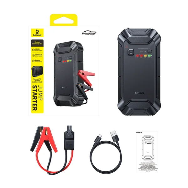 Автомобильное пуско-зарядное устройство для Baseus PrimeTrip VJ1 Jump Starter 12000mAh black (C0119400) - Фото 4 Автомобильное пуско-зарядное устройство для Baseus PrimeTrip VJ1 Jump Starter 12000mAh black (C0119400) - изображение 4
