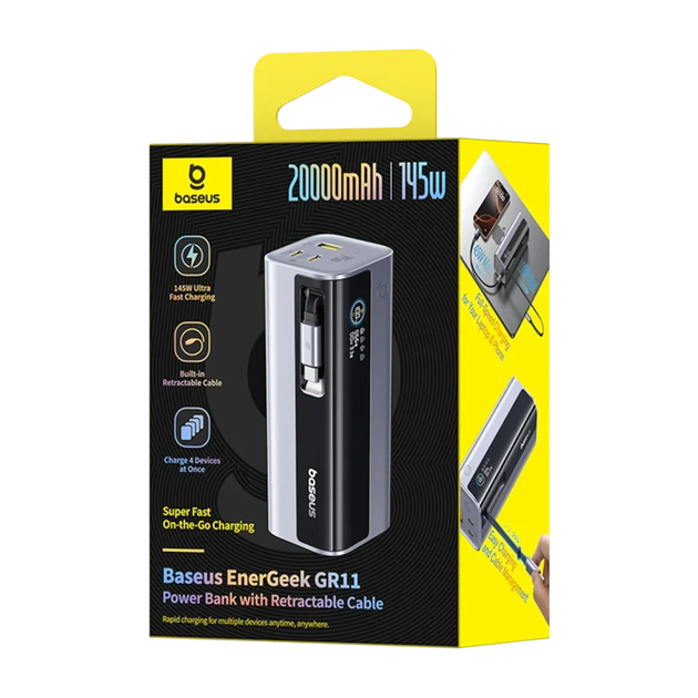 Внешний аккумулятор Baseus EnerGeek GR11 20000mAh 145W Gray (E0027B01) - Фото 5 Внешний аккумулятор Baseus EnerGeek GR11 20000mAh 145W Gray (E0027B01) - изображение 5