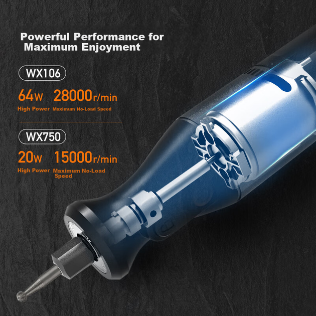 Электроинструмент WORX 8V WX106 Mini с литиевой батареей, предназначенный для резки, шлифовки, полировки, гравировки и сверления. - Фото 4 Электроинструмент WORX 8V WX106 Mini с литиевой батареей, предназначенный для резки, шлифовки, полировки, гравировки и сверления. - изображение 4