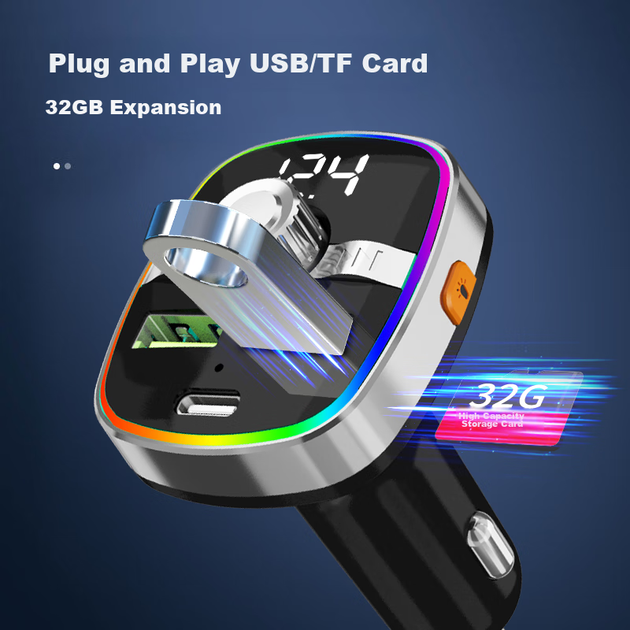 Автомобильный Bluetooth-ресивер Newmine, USB-флеш-накопитель для воспроизведения музыки, автомобильный MP3-плеер, автомобильное зарядное устройство, прикуриватель, двухпортовый PD-плеер - Фото 7 Автомобильный Bluetooth-ресивер Newmine, USB-флеш-накопитель для воспроизведения музыки, автомобильный MP3-плеер, автомобильное зарядное устройство, прикуриватель, двухпортовый PD-плеер - изображение 7