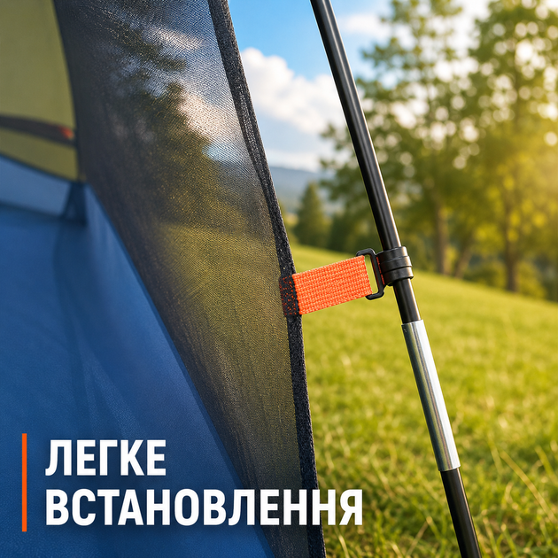 Туристичний Намет двомісний Desert Fox зелений водонепроникний 3000/4000 мм - зображення 6