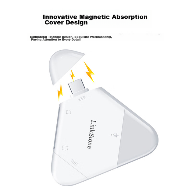 Картридер LinkStone USB 3.0 OTG SD/TF с Lightning и Type-C для смартфонов и камер - Фото 7 Картридер LinkStone USB 3.0 OTG SD/TF с Lightning и Type-C для смартфонов и камер - изображение 7