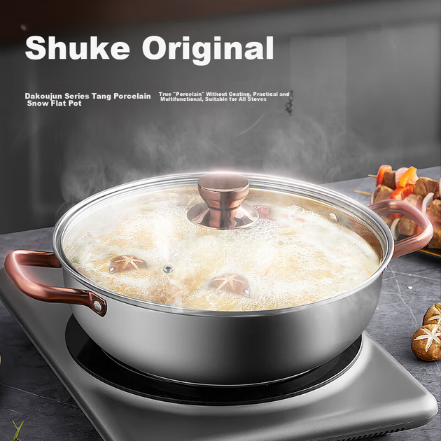 Кастрюля-горшок COOKER KING, с композитным дном из нержавеющей стали 304, цвет «розовое золото», диаметр 30 см. - Фото 8 Кастрюля-горшок COOKER KING, с композитным дном из нержавеющей стали 304, цвет «розовое золото», диаметр 30 см. - изображение 8