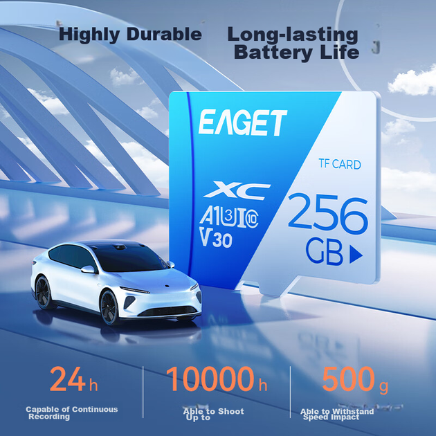 Карта пам'яті EAGET microSDXC 256GB Class 10 UHS-I U3 V30 - зображення 7