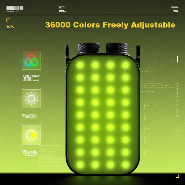Sidande Soybean Tofu Light Photography Fill Light, Handheld Portable Full Color RGB External Fill Light, Wireless Remote Control Camera Photography Outdoor Portrait Pocket Light Gift Box Set - изображение 6
