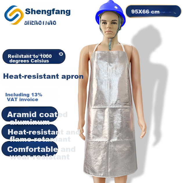Вогнестійкий теплоізоляційний фартух з алюмінієвої фольги Shengfang, термостійкий, вогнестійкий, 1000°C, ізоляційний костюм для плавки сталеплавильних заводів - зображення 4