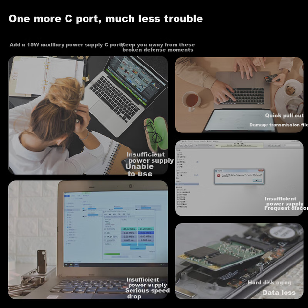 Інтелектуальний візуалізований корпус для SSD-накопичувача DOCKCASE M2, портативний корпус для жорсткого диска з інтерфейсом Type-C 3.2 M.2 NVMe, сумісний з iPhone 17 Pro - зображення 7
