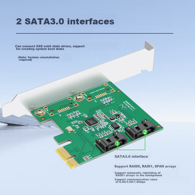Контроллер EB-LINK PCI-E to SATA 3.0, 2 порта, RAID0/1/SPAN - изображение 6