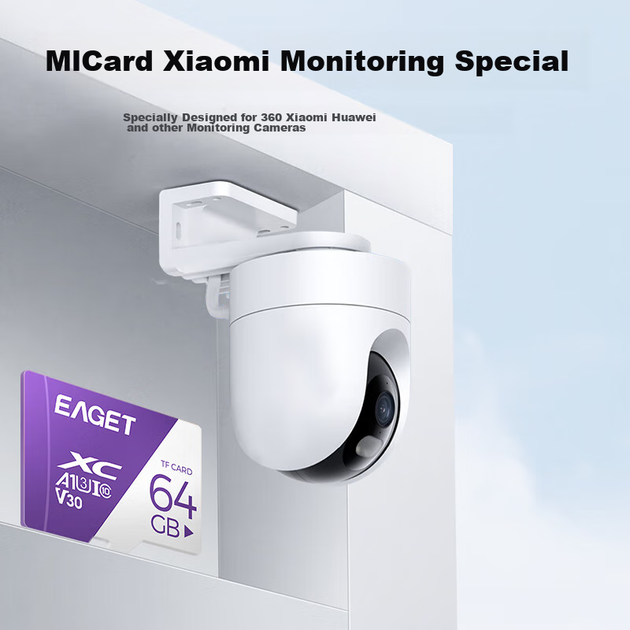 Карта пам'яті EAGET XC MicroSD 64GB A1 V30 C10 - зображення 5
