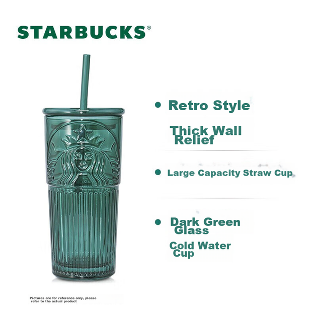 Стакан Starbucks Goddess темно-зелений з трубочкою, 550 мл, ретро - Фото 9 Стакан Starbucks Goddess темно-зелений з трубочкою, 550 мл, ретро - зображення 9