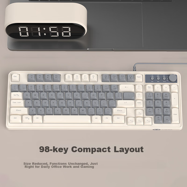 Комплект проводной MageGee GK980 USB Beige Grey - изображение 5