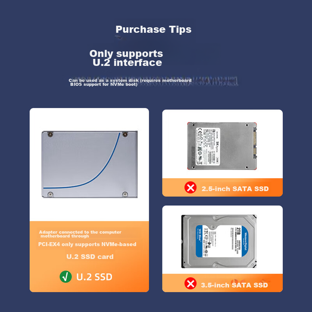 Плата розширення EB-LINK PCIe 4.0 X4 на U.2, однопортовий адаптер SSD NVMe U.2, інтерфейс SFF-8639, без драйверів, автономне живлення - изображение 6