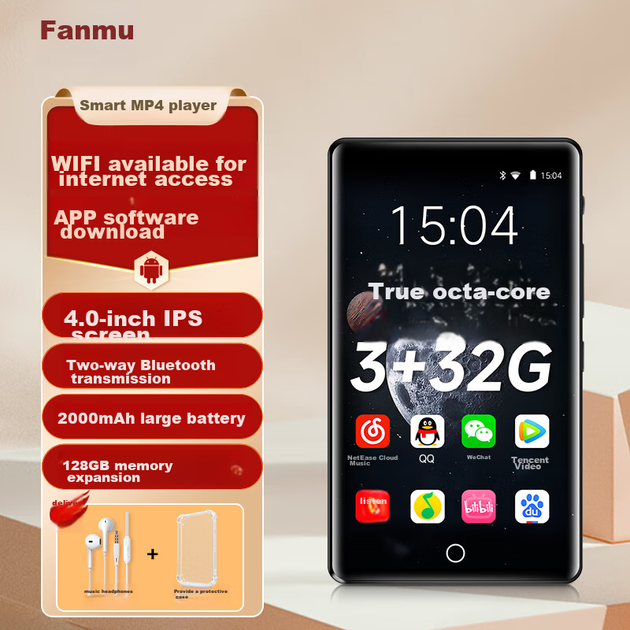 Плеер MP3/MP4 FAMUE PF31, Wi-Fi, 4+32 ГБ, Bluetooth-колонка, черный - Фото 4 Плеер MP3/MP4 FAMUE PF31, Wi-Fi, 4+32 ГБ, Bluetooth-колонка, черный - изображение 4