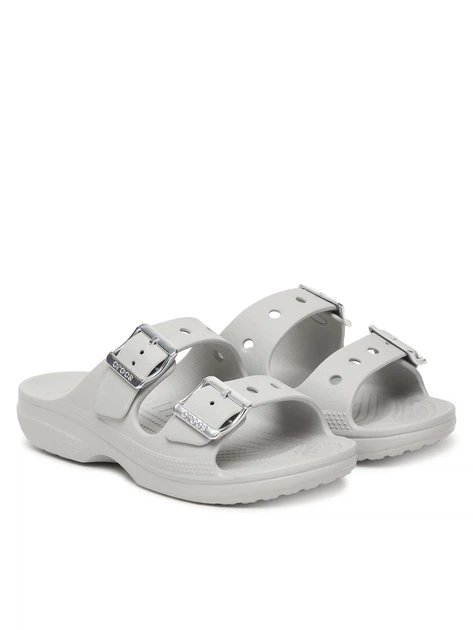 Жіночі шльопанці для пляжу Crocs Saturday Metallic Buckle Sandal W 213316 Cірі W7/37-38/23-23.5см - Фото 1 Жіночі шльопанці для пляжу Crocs Saturday Metallic Buckle Sandal W 213316 Cірі W7/37-38/23-23.5см - зображення 1