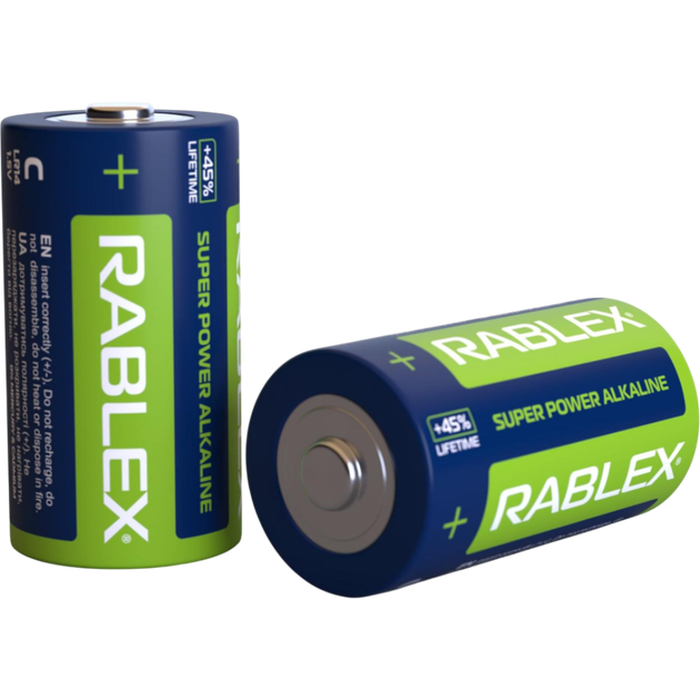 Батарейки R14 LR14 Rablex C 1.5V Alkaline 2шт/уп - Фото 1 Батарейки R14 LR14 Rablex C 1.5V Alkaline 2шт/уп - зображення 1