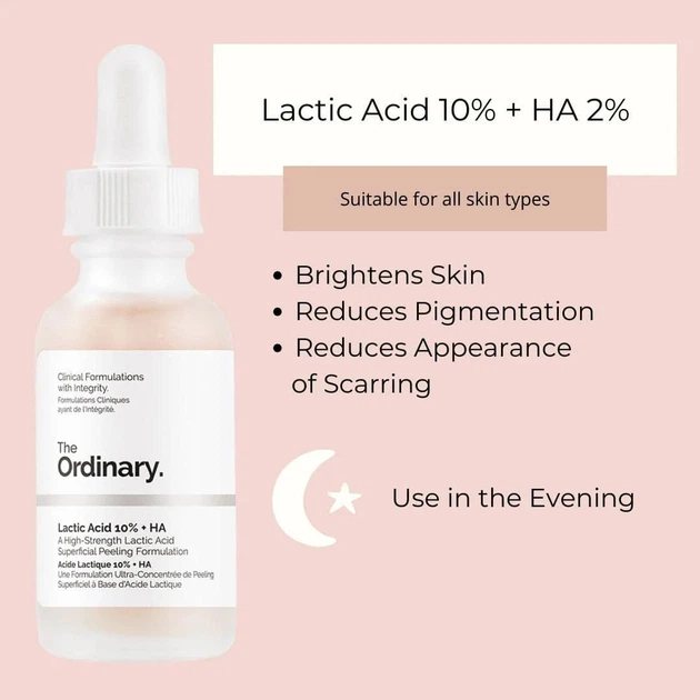 Пилинг с 10% молочной и гиалуроновой кислотой The Ordinary - Lactic Acid 10% + HA 30 ml - изображение 3