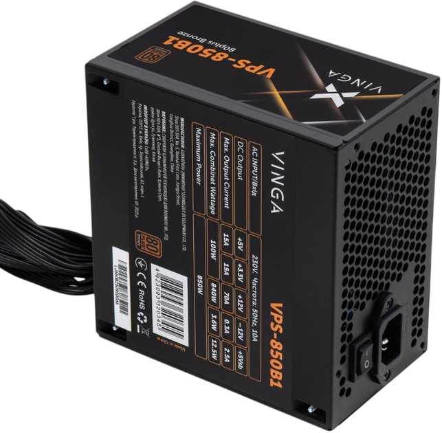 Блок питания Vinga VPS B1 850W 80+ Bronze (VPS-850B1) - изображение 4