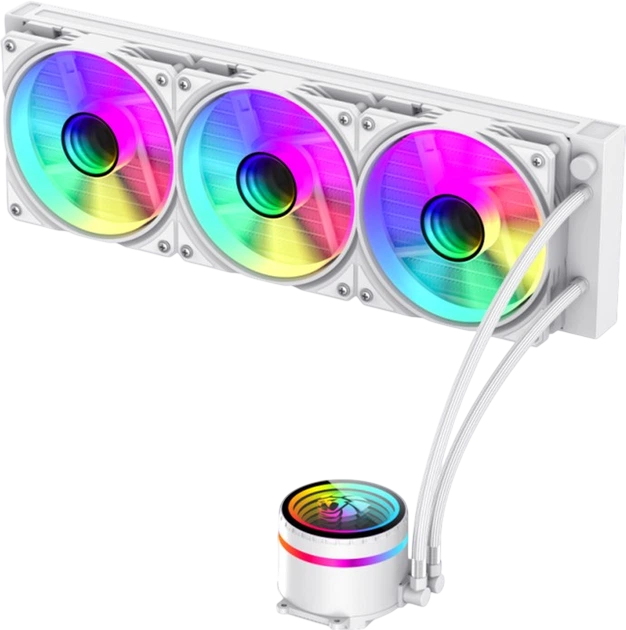Водяне охолодження Gamemax IceBurg 360 Infinity ARGB White - зображення 2