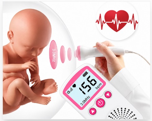 Доплер для вагітних Fetal Doppler | Вимірювач серцевого ритму дитини та прослуховування серцебиття плода - зображення 4