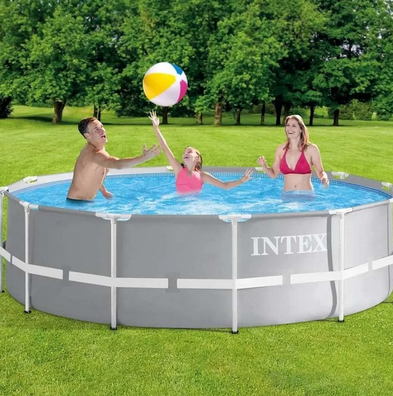 Каркасный бассейн Intex 366×99 см с фильтр-насосом, стремянкой, тентом и подстилкой - изображение 2