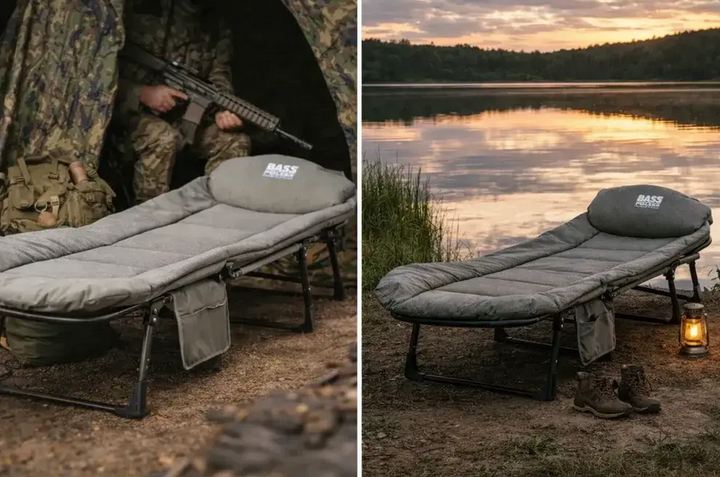 Раскладная кровать Bass Polska 200х64х30 см усиленная стальная конструкция нагрузка до 165 кг серая - Фото 7 Раскладная кровать Bass Polska 200х64х30 см усиленная стальная конструкция нагрузка до 165 кг серая - изображение 7