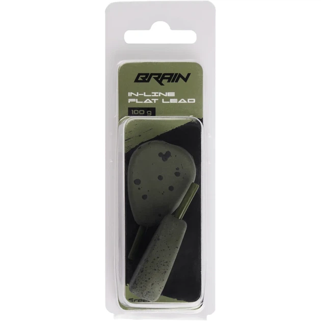 Грузило Brain In-Line Flat Lead 100g 2шт/уп Green - изображение 2