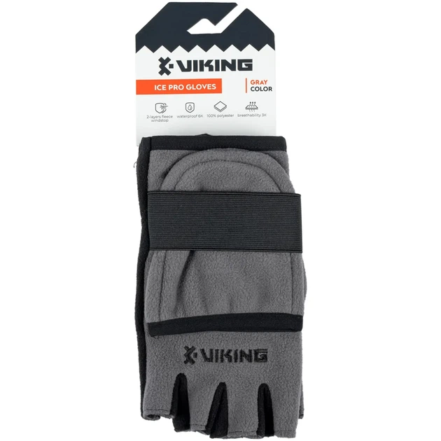Перчатки Viking Fishing Ice Pro Gloves L (fleece) 5 cut finger+cover Grey-graphite - Фото 3 Перчатки Viking Fishing Ice Pro Gloves L (fleece) 5 cut finger+cover Grey-graphite - изображение 3