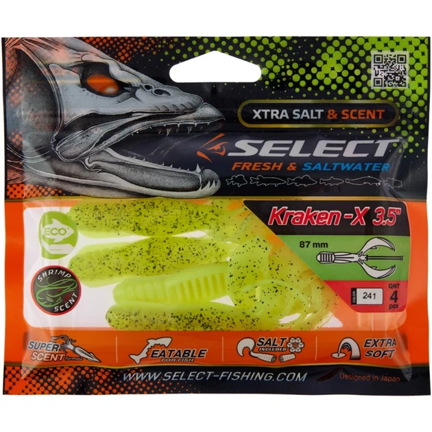 Силикон Select Kraken-X 3.5" #241 (4 шт/уп) - изображение 2