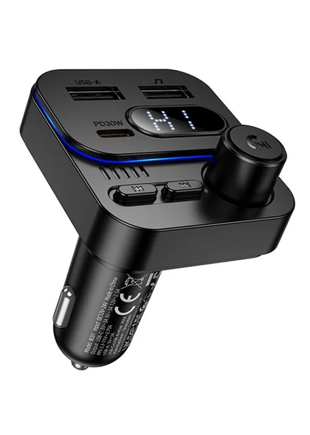FM-модулятор Bluetooth Borpfone BC61 QC 3.0 черный 71856 аксесуари для авто - Фото 1 FM-модулятор Bluetooth Borpfone BC61 QC 3.0 черный 71856 аксесуари для авто - изображение 1
