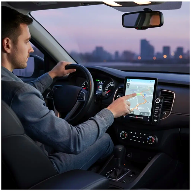 Автомагнітола 9,5 дюйма Android 4 ГБ 64 ГБ CarPlay GPS Wi-Fi чорний LS-2425 - зображення 2
